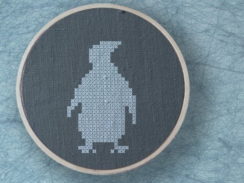 Penguin Silhouette. Cross Stitch PDF Pattern