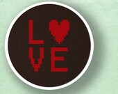 LOVE. Text Cross Stitch PDF Pattern