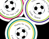 PRINTABLE Soccer Ball Labels for Birthday Stickers, Tags, Cupcake Toppers, Party Banners - Personalized