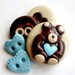 Teddy Bear (handmade buttons set of 5)