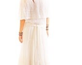 Venus Vintage Mexico Spanish Wedding Goddess dress white cotton gauze