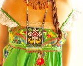 Mexican embroidered dress Esmeralda off shoulder lace