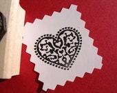 Pennsylvania Dutch Heart Rubber Stamp - Handmade by BlossomStamps