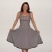 1950s Style Dress Black and White Gingham Dress Made to size