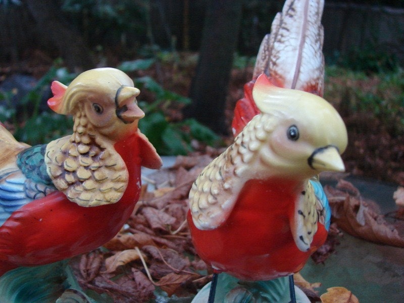 Golden Pheasant Vintage Artmark Ceramic Figurines