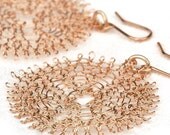 Sunflower rose gold filled wire earrings large dangle
