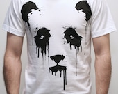 Vanishing Panda on American Apparel Mens t shirt  / Unisex t shirt with Eco Ink ( Panda t shirt )