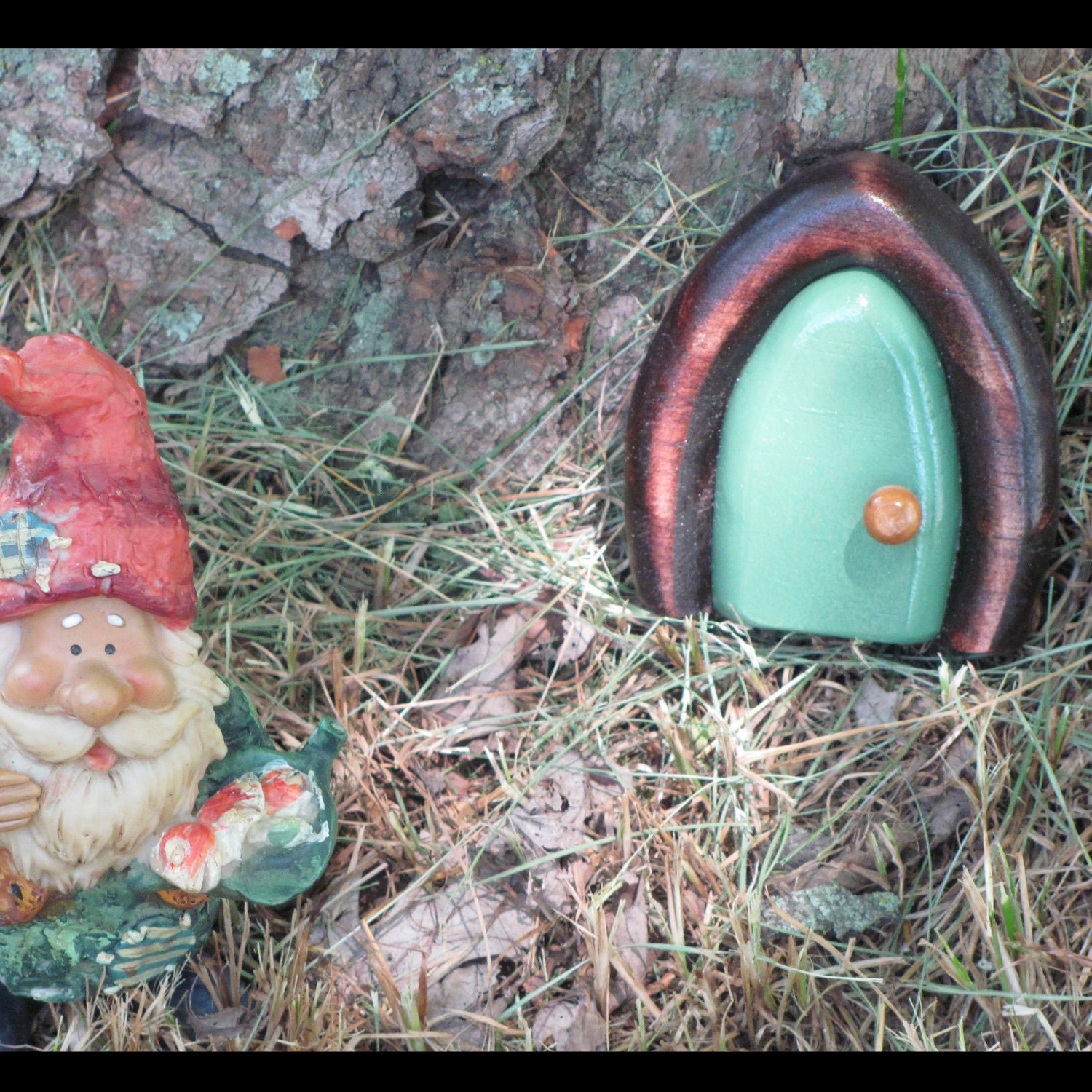 Moss Green Mini Gnome door  Fairy Door / faerie door