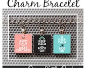 Charm Bracelet - Customize three (3) Scrabble Tile Charms, your Choice... handmade by Pieces Of Me Pendants