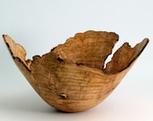 Natural Edge Cherry Burl Wood Turned Bowl