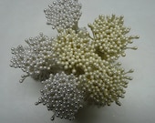 6 Bundles of Double Sided Pearl Cone Tip Floral Stamen in Winter White/OR IVORY/OR Any Mix Color