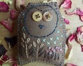 CUSTOM ORDERS ONLY - owl or bird - brooch - original design
