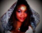 Nouveau Deco leather head wreath in gold - Queen Esther