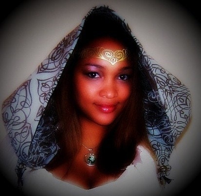 Nouveau Deco leather head wreath in gold - Queen Esther