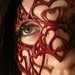 Hearts mask in red leather Valentine