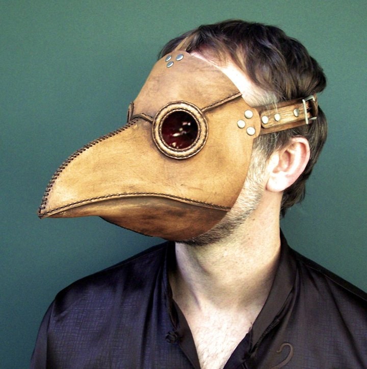 Plague Doctor's mask in brownish tan leather Classic
