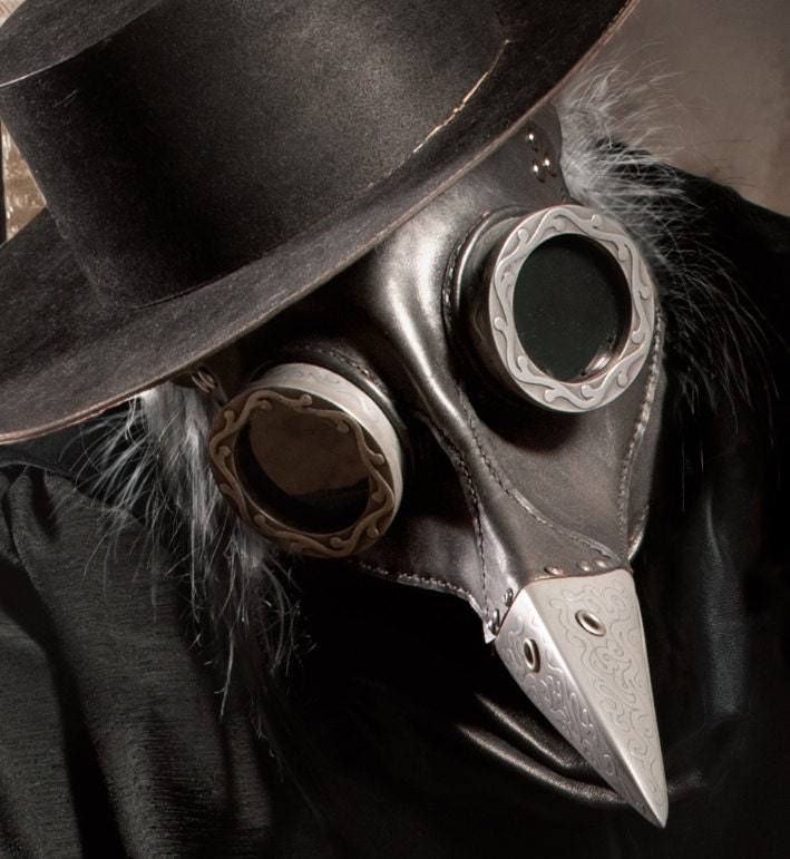 Steampunk Plague Doctor Mask in black "Ichabod"