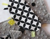 Elephant Lovey Blanket with Your Choice of Ribbon Colors - MADE TO ORDER