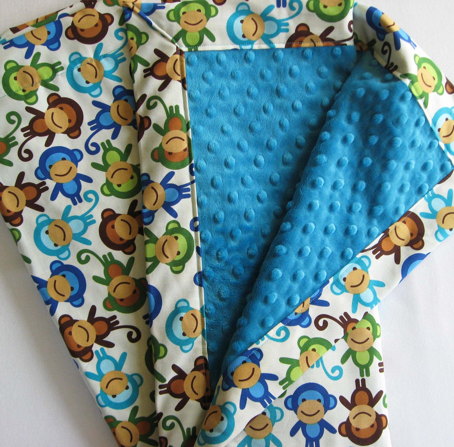 Monkey Around Minky Baby to Toddler Blanket