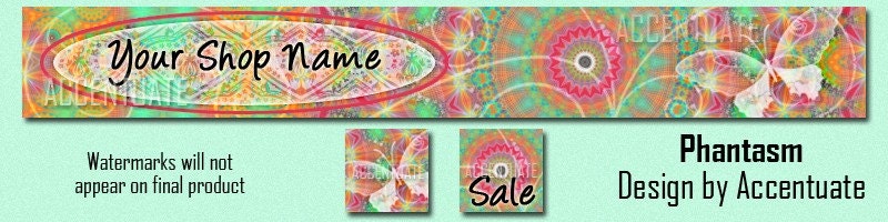 PHANTASM ------ Premade Etsy Shop Banner Avatar Set - One Of A Kind (OOAK) & Fabulous - by Accentuate