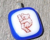 Koala Bear Fused Glass Pendant Handmade Jewelry Teen Girl Gift