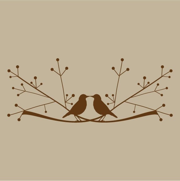 love birds on a limb vinyl sticker decal