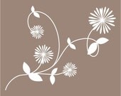 flowers and vine vinyl wall decal art