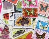 butterfly stamps - 25 - world postal ephemera - contemporary and vintage