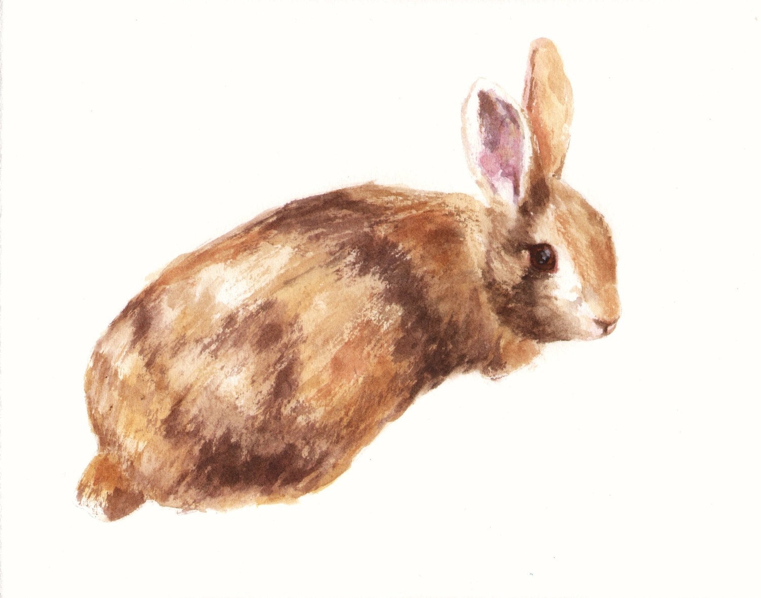 BUNNY RABBIT Print, rabbit painting, nursery art, cute bunny, coffee and cream