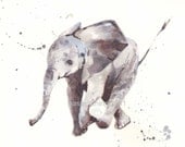 Cute ELEPHANT Print, childrens art prints, cute elephant art, elephants