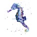 Blue SEAHORSE Print, Best Friend Gift, seahorse painting, seahorse art