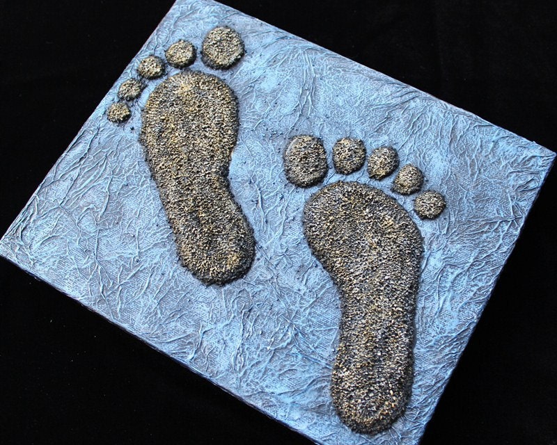 Footprints - Textured Acrylic Art Canvas Painting