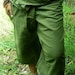STRIPED BRIGHT GREEN COTTON THAI Fisherman Wrap Pants PERFECT for ALL SIZE ......3/4 Length