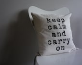 Industrial Decor Cotton BE FOREVER CALM Accent Pillow Cover- Made to Order- Pillow Insert Not Included