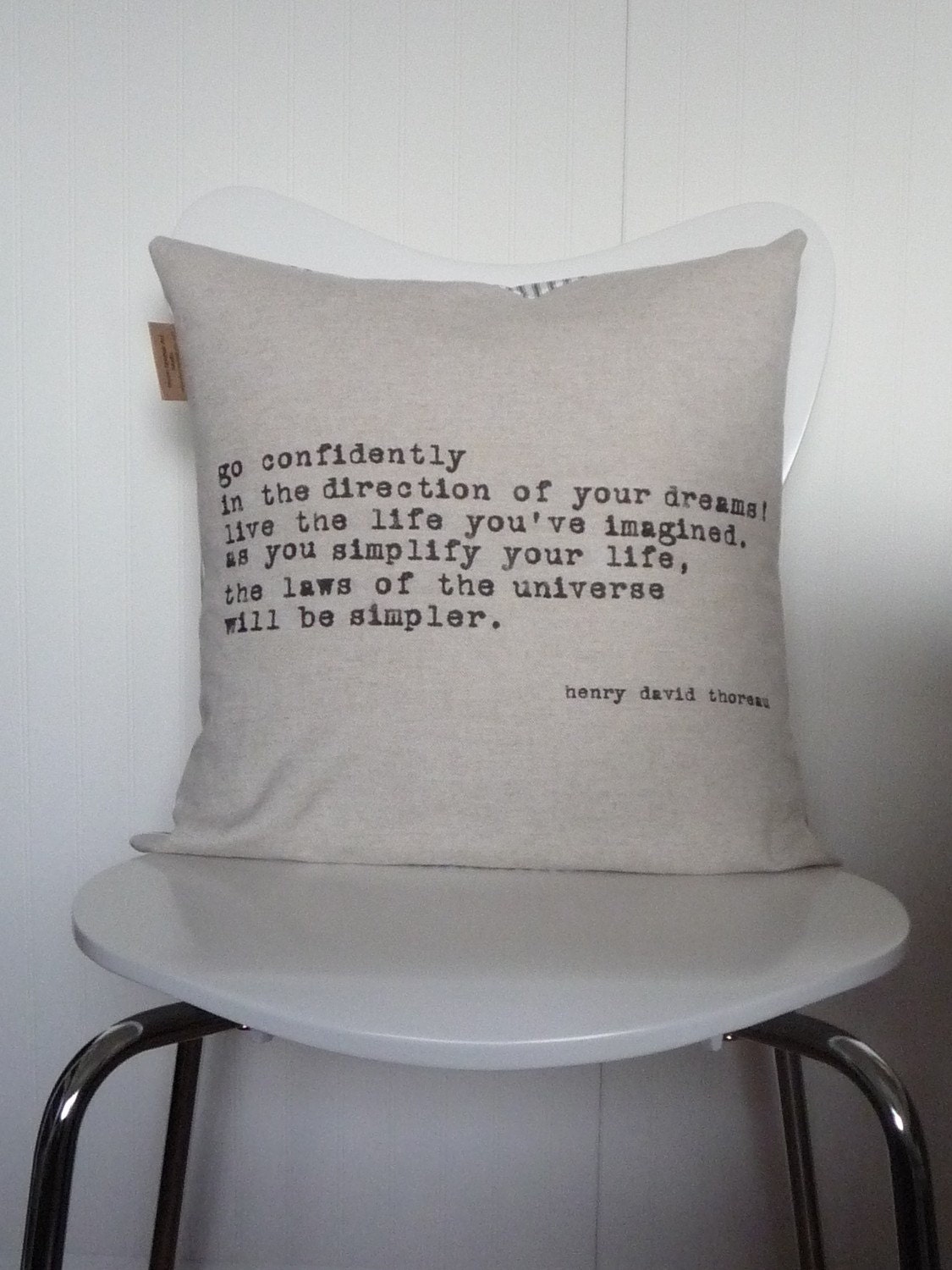 Inspirational Industrial Chic BEAUTY OF SIMPLICITY Modern Throw Pillow Cover- Made to Order