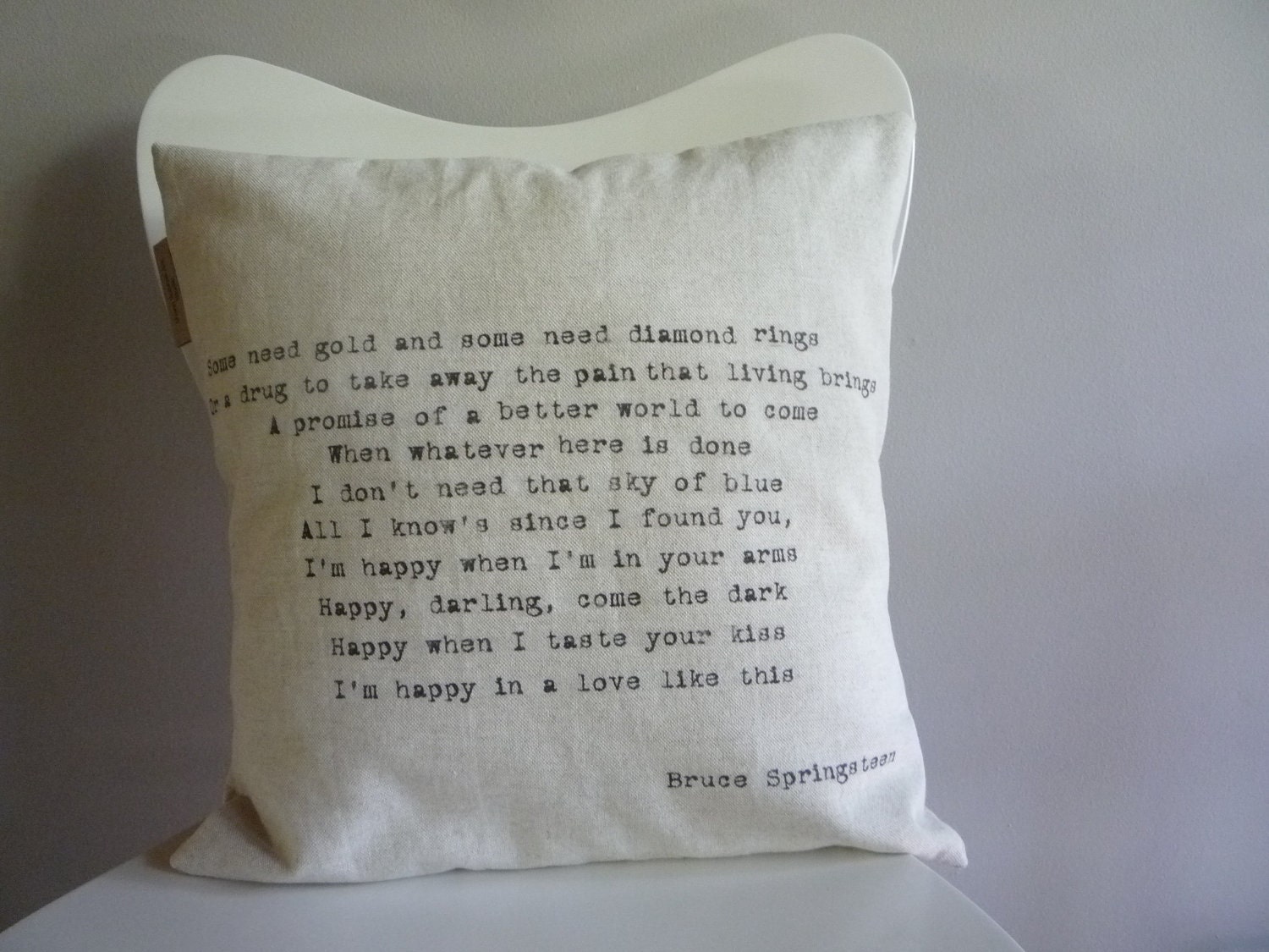 Personalized Quote Industrial Chic Cotton Throw Pillow Cover- Made to Order- Pillow Insert Not Included