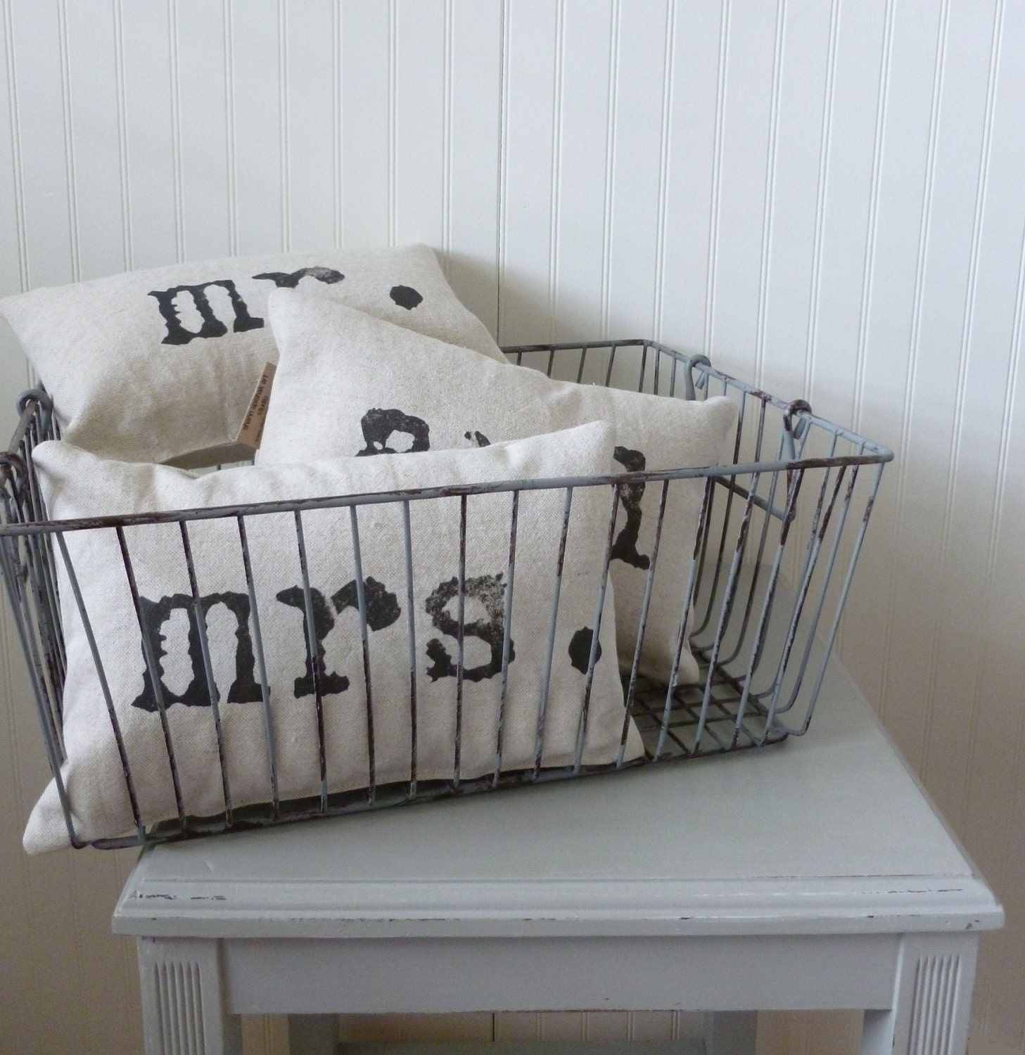 Throw Pillows Set of Three Whimsical for Couple- Made to Order