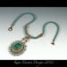 RESERVED Tidepool Pendant, Bead Embroidery Necklace, Turquoise, Copper