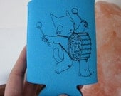 Drummer Cat Beer Cozy