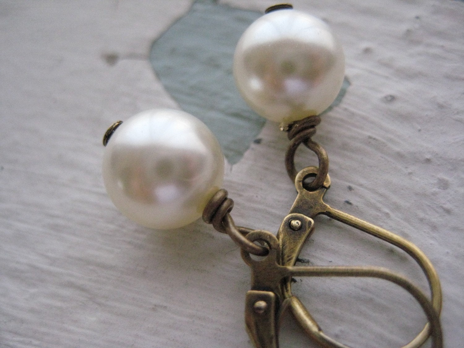 Pearls & Brass Earrings