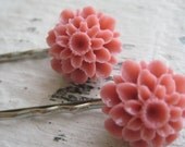 Dahlia Hair Pins - Dusty Rose