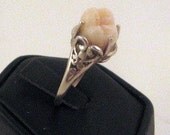 LOVED TO DEATH Memento Mori Genuine Human Tooth Ring Sterling Size  8 9 Prong Setting