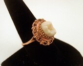 LOVED TO DEATH Memento Mori Genuine Human Tooth Ring Victorian Inspired Rose Gold Vermiel Filigree Size 5 6 7 8