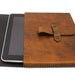 Leather iPad Case in Antique Tan with Baseball Stitch Detail