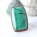 RESERVED --- Ring - Malachite Stone cabochon - Sterling silver - size 7,75 - ready to ship - green