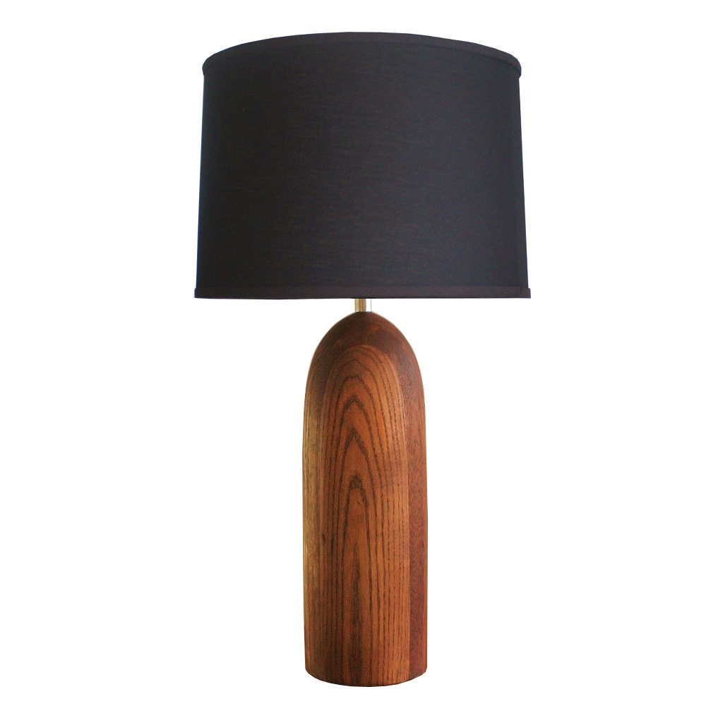 1960s Large midcentury wooden table lamp