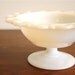 Pair of vintage milk glass candy dish, bowl