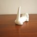 Vintage white ceramic daschund ring holder