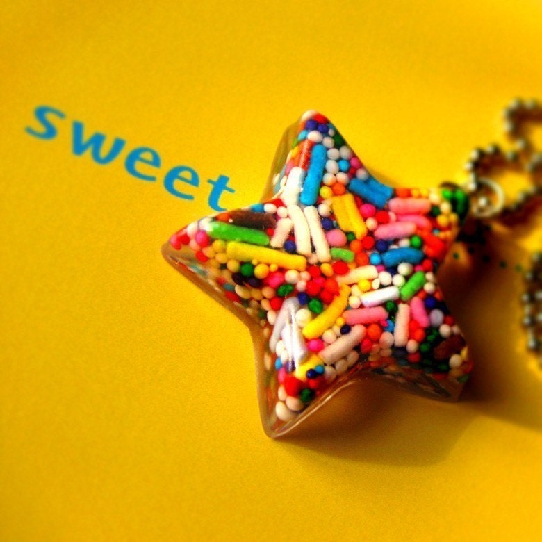 Sprinkles Star Cute Rainbow Candy Necklace... by isewcute