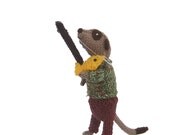 Meerkat Fisherman, hand knitted Angler, sport, angling, fishing, fathers day